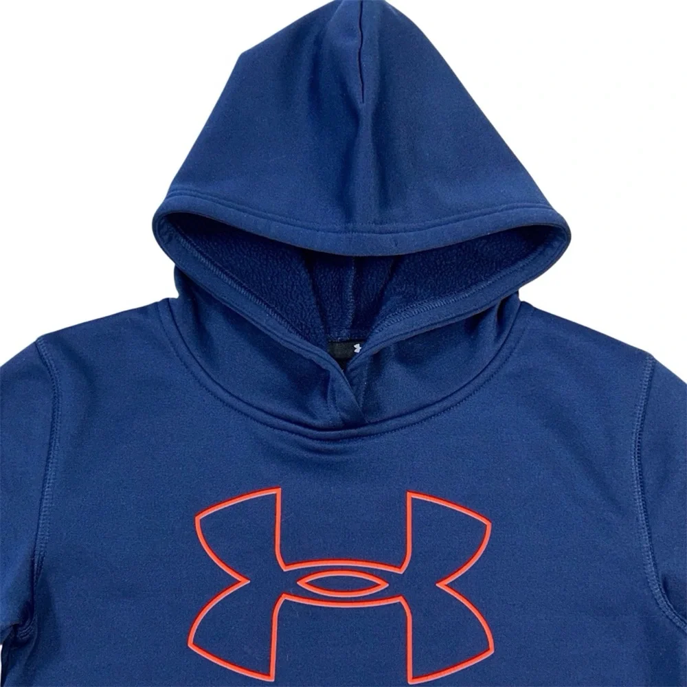 Under Armour Logo Hooded Sweatshirt Size 6 Youth - Picture 3 of 11